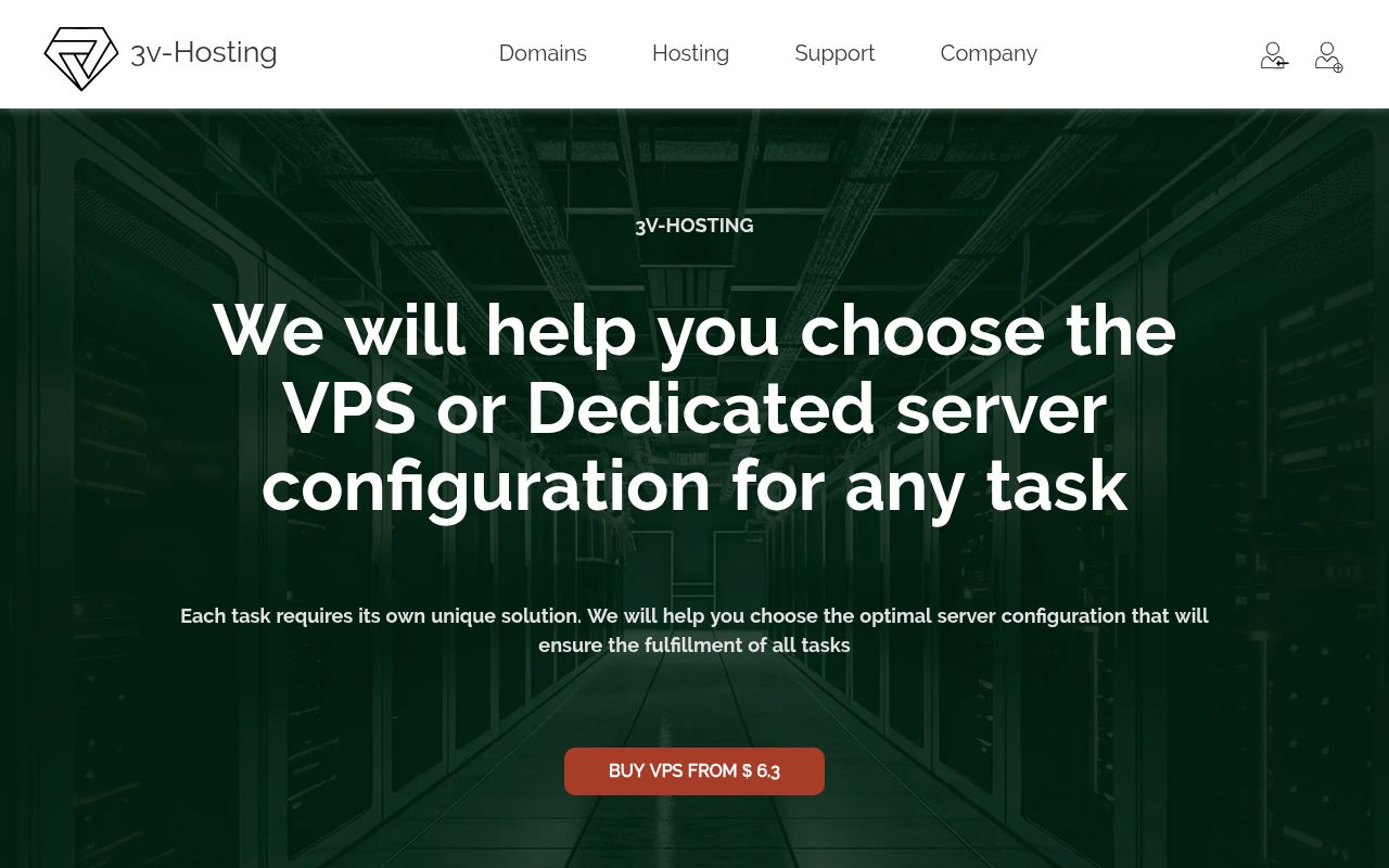 Скриншот сайта 3v-hosting