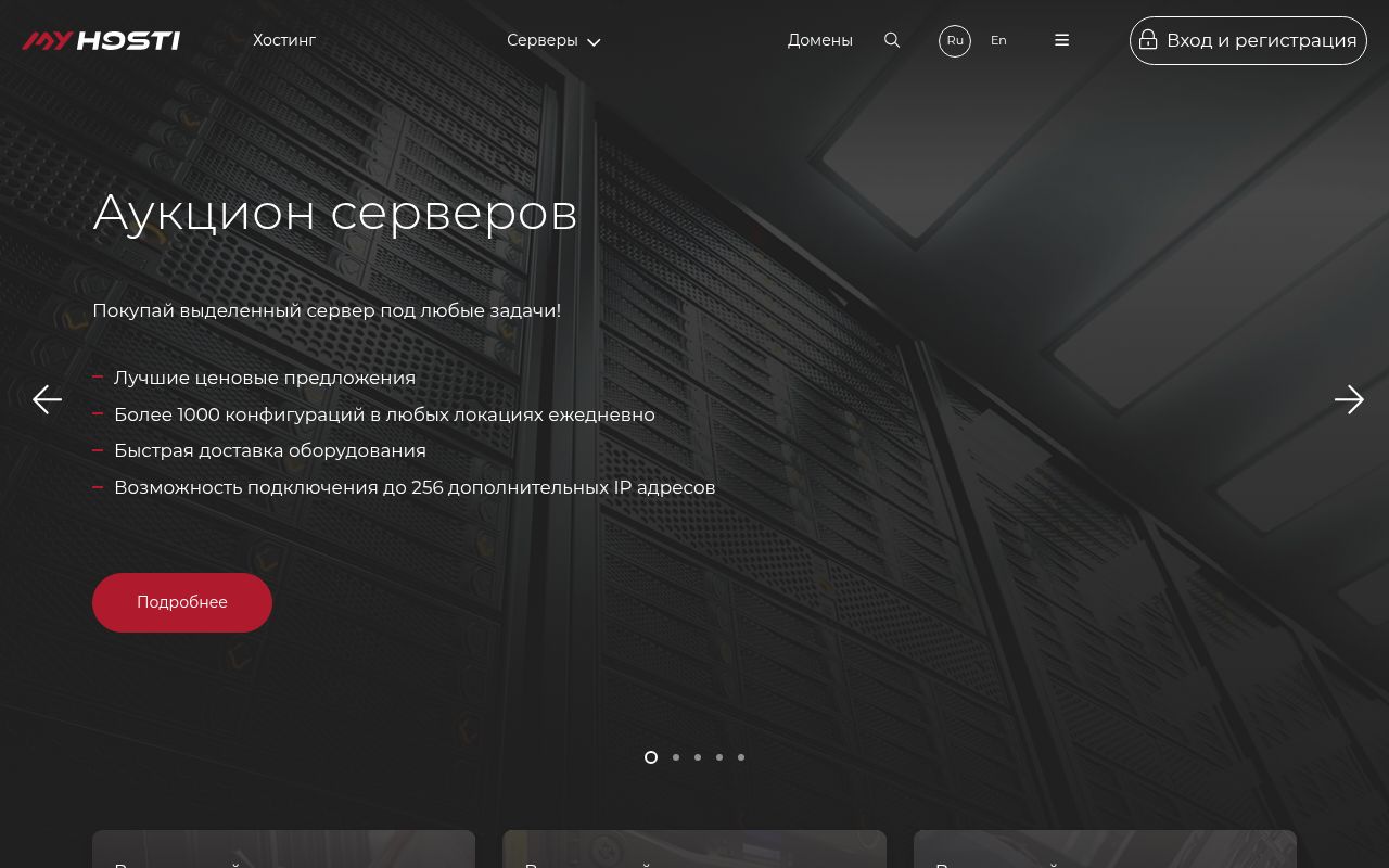 Скриншот сайта MyHosti