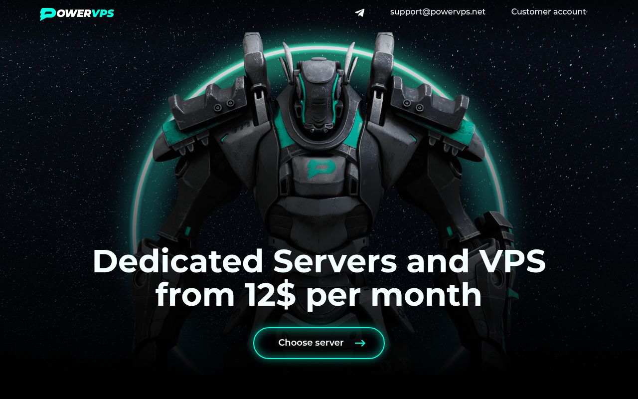 Скриншот сайта PowerVPS