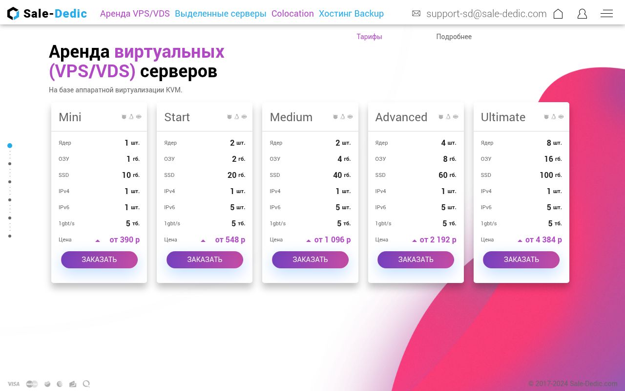 Скриншот сайта Sale-Dedic