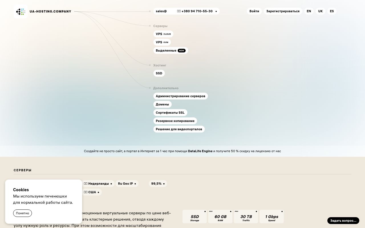 Скриншот сайта ua-hosting.company